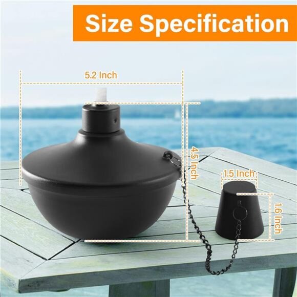 4Pack Metal TableTop Torches,22oz Citronella Torches for Outside,RefillableFlame - Picture 2 of 7